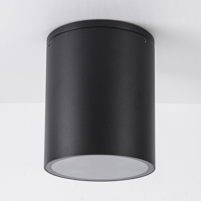 Outdoor ceiling spotlight Vanna round - black