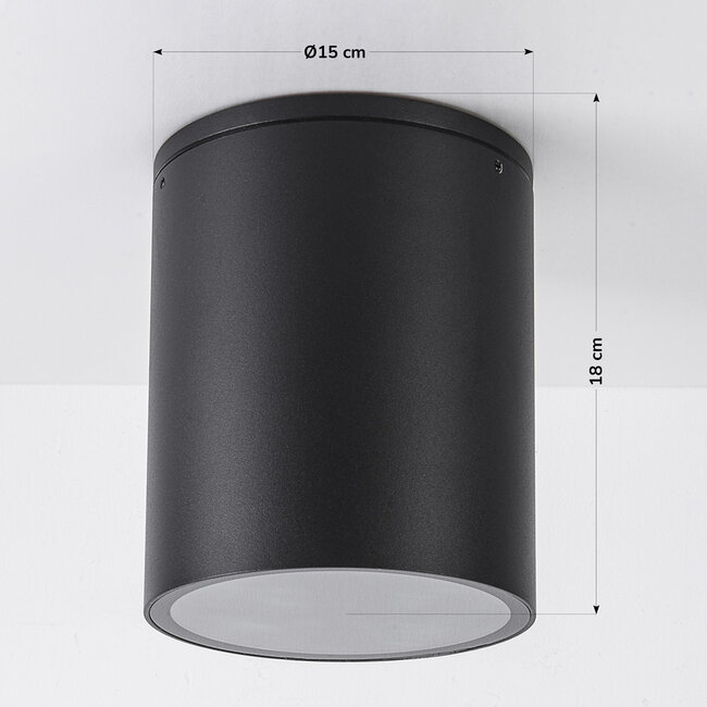 Outdoor ceiling spotlights Vanna round - Black