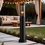Livia standing outdoor lamp with glass shade - Black