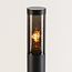 Outdoor floor lamp Livia with glass shade - black