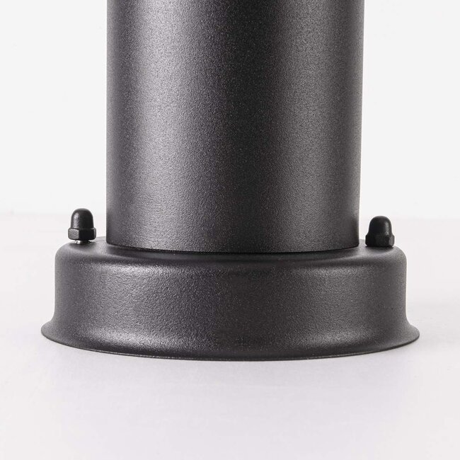 Livia standing outdoor lamp with glass shade - Black