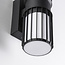 Black 2-light wall lamp Tazio with glass shade and vertical bars