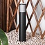 Renzo standing outdoor lamp - Black with glass shade and vertical bars