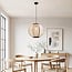 pendant light Chairo - natural linen and black wood