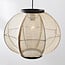 pendant light Chairo - natural linen and black wood