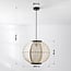 pendant light Chairo - natural linen and black wood