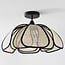 ceiling light Yama in linen - natural and black