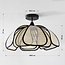 Yama ceiling lamp designer lighting - linen with Black finish