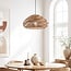 Boho pendant light Suna with braided shade - brown