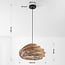 Boho pendant light Suna with braided shade - brown