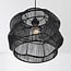 Boho pendant light Noru with braided shade - black
