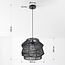Boho pendant light Noru with braided shade - black