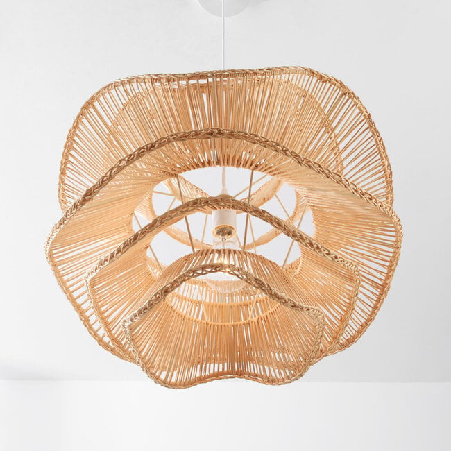 pendant light Leru in rattan - natural