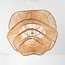 Rattan pendant light Leru with wavy, handwoven shade in natural colour