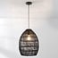 pendant light Hinra in rattan - black