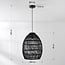 pendant light Hinra in rattan - black
