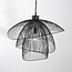 Designer pendant lamp Oria in black with metal layers