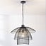 Designer pendant lamp Oria in black with metal layers