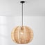 Rattan pendant light Pagna with braided shade - natural