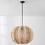 Rattan pendant light Pagna with braided shade - natural