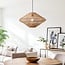 Rattan pendant light Filum with braided shade - natural