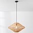 Rattan pendant light Filum with braided shade - natural