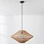 Rattan pendant light Filum with braided shade - natural