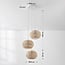 3-light rattan pendant light Canaba - natural