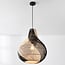 Rattan pendant light Scapa - black and natural