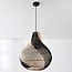 Designer rattan pendant light Scapa - black with natural