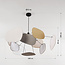 Designer pendant light Zandor with airy linen shades in soft tones