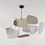pendant light Zandor with linen panels - white and light grey