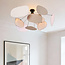 Ceiling light Zandor with linen shades in white and light grey
