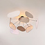 Ceiling light Zandor with linen shades in white and light grey