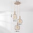 3-light pendant light Nudea - beige metal shades