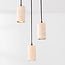 3-light pendant light Velea with spotlights in a warm travertine look