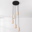 pendant light Velin with five spotlights in a warm travertine look