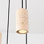 Velin pendant lamp with five spotlights in warm travertine look