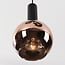 3-light pendant light Imme - smoked grey-blue, green and copper glass