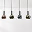 4-light pendant light Imke - smoked grey-blue, green and copper glass