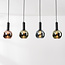 4-light pendant lamp Imke with grey-blue Smoked-, green and copper glass