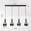 4-light pendant lamp Imke with grey-blue Smoked-, green and copper glass