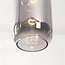 4-light pendant light Astra - smoked glass with rope accents