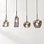 4-light pendant light Astra - smoked glass with rope accents