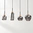 4-light pendant light Astra - smoked glass with rope accents