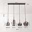 4-light pendant light Astra - smoked glass with rope accents