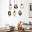 6-light pendant light Phora - smoked and light amber glass with gold accents