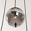 6-light pendant light Phora - smoked and light amber glass with gold accents