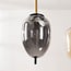6-light pendant light Phora - smoked and light amber glass with gold accents