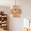 Boho pendant light Nyra - beige textile with braided cord